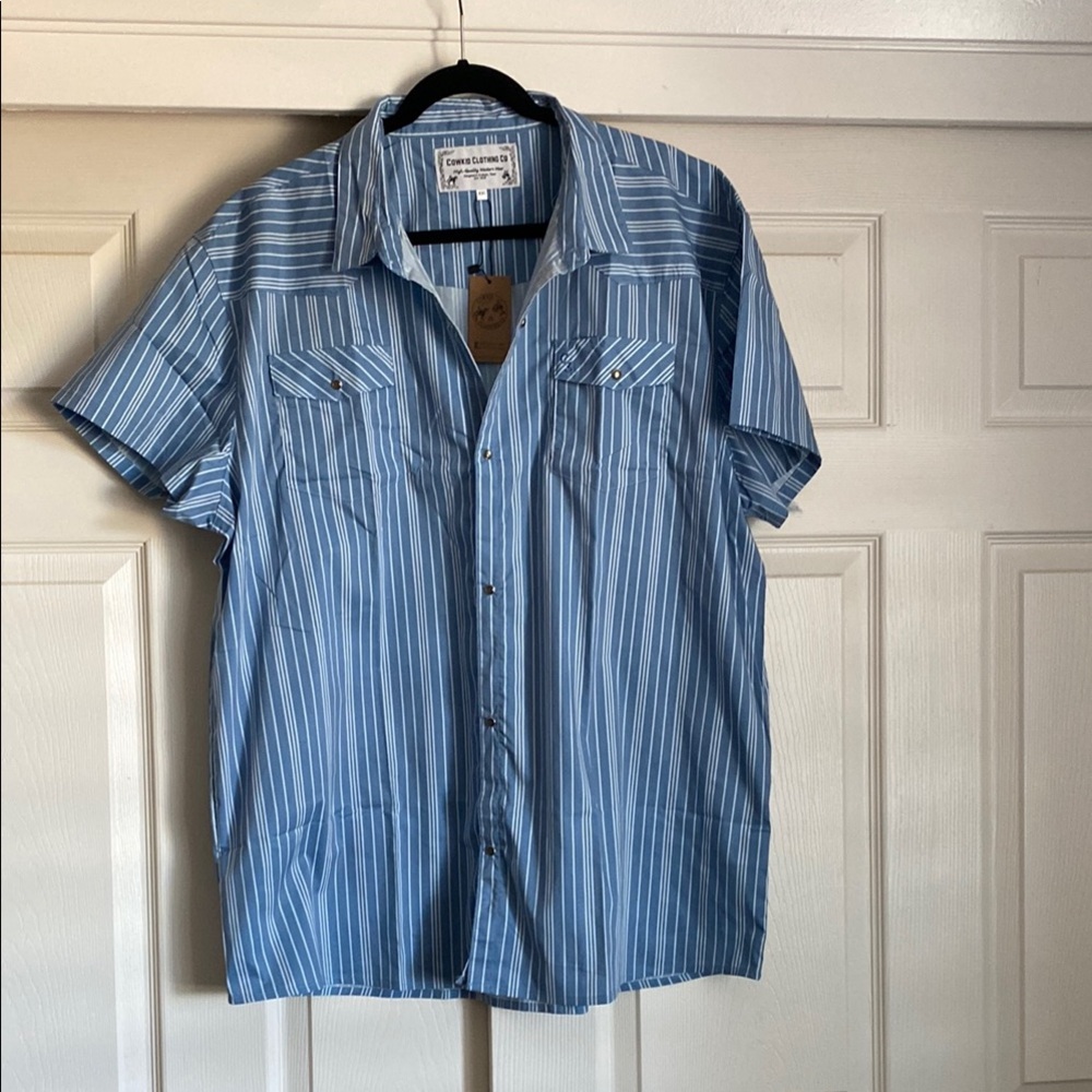 Croft & Barrow Blue Striped Casual Button Down Shirt